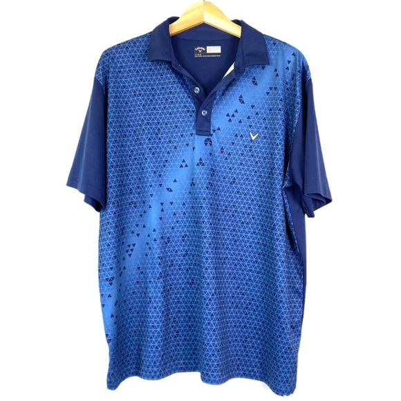 Callaway Blue Patterned Polo Shirt - Picture 1 of 5